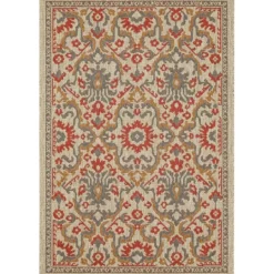 Kirkland's Home Rust Global Ikat Indoor/Outdoor Area Rug, 5X7- Outdoor Rugs