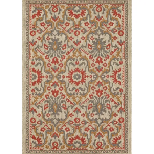 Kirkland's Home Rust Global Ikat Indoor/Outdoor Area Rug, 5X7- Outdoor Rugs