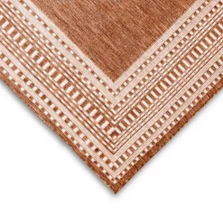 Kirkland's Home Rust Linear Macy Indoor/Outdoor Area Rug, 7X9- Outdoor Rugs