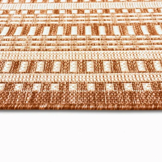 Kirkland's Home Rust Linear Macy Indoor/Outdoor Area Rug, 7X9- Outdoor Rugs