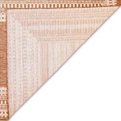 Kirkland's Home Rust Linear Macy Indoor/Outdoor Area Rug, 7X9- Outdoor Rugs