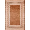 Kirkland's Home Rust Linear Macy Indoor/Outdoor Area Rug, 6X9- Outdoor Rugs