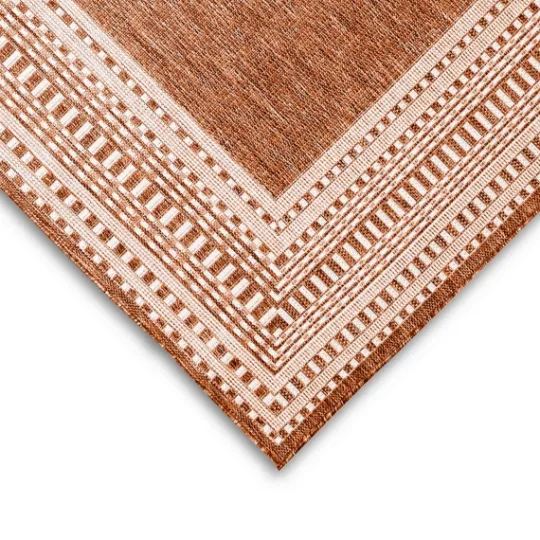 Kirkland's Home Rust Linear Macy Indoor/Outdoor Area Rug, 6X9- Outdoor Rugs