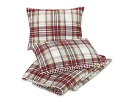Kirkland's Home Rust Plaid Camden Full/Queen 3-Pc. Quilt Set- Quilts