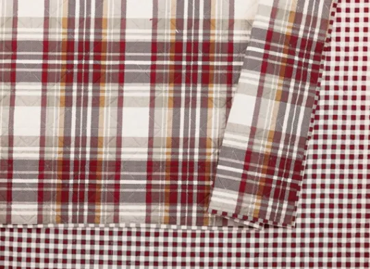 Kirkland's Home Rust Plaid Camden Full/Queen 3-Pc. Quilt Set- Quilts