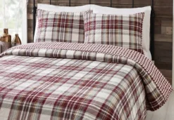 Kirkland's Home Rust Plaid Camden King 3-Pc. Quilt Set- Quilts