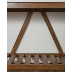 Kirkland's Home Rustic A-Frame Marble And Walnut Console Table- Console Tables