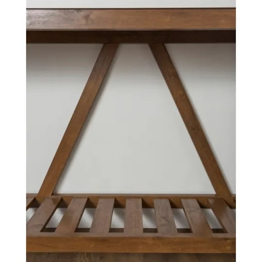 Kirkland's Home Rustic A-Frame Marble And Walnut Console Table- Console Tables
