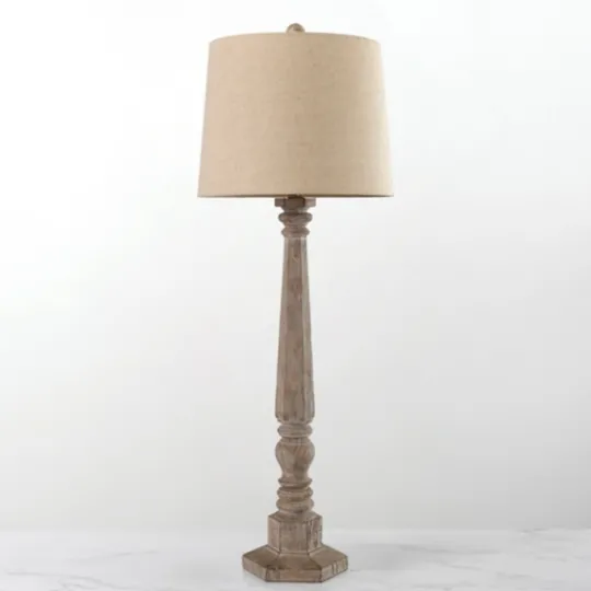 Kirkland's Home Rustic Brown Wood Buffet Lamp- Buffet Lamps