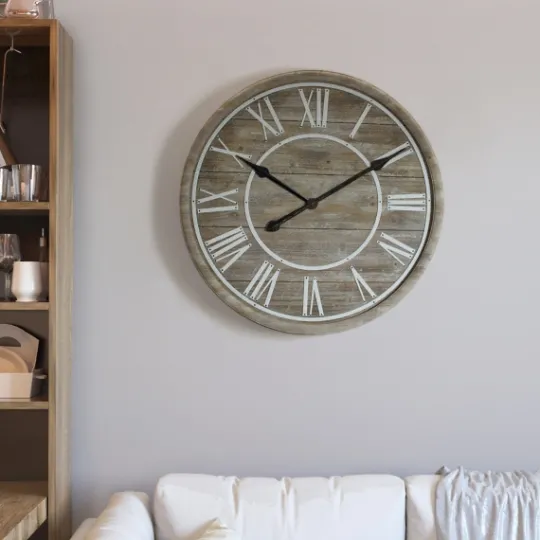 Kirkland's Home Rustic Charm Wood Wall Clock- Clocks