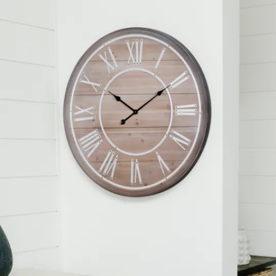 Kirkland's Home Rustic Charm Wood Wall Clock- Clocks