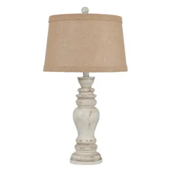 Kirkland's Home Rustic Distressed Cream Table Lamp- Table Lamps