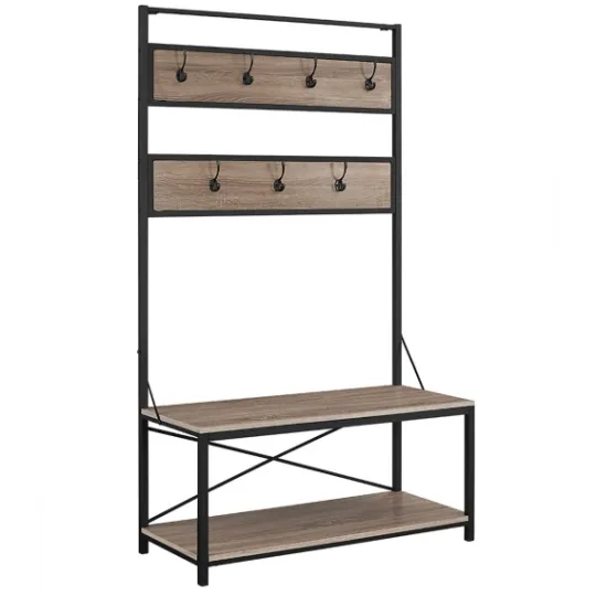 Kirkland's Home Rustic Driftwood Hall Tree- Entryway Furniture