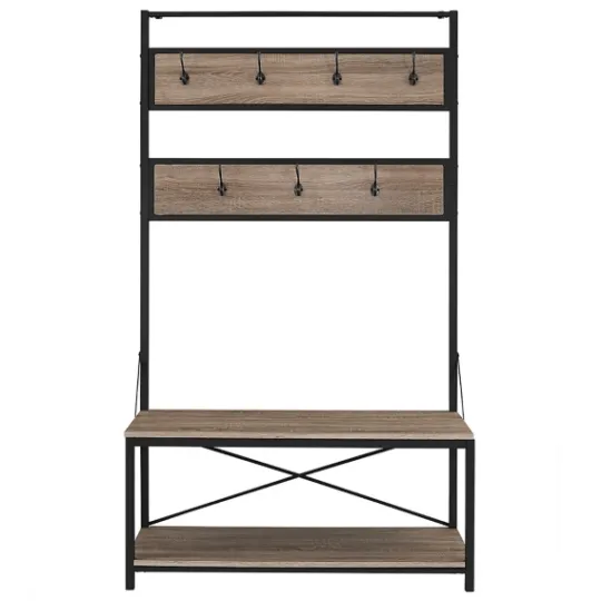 Kirkland's Home Rustic Driftwood Hall Tree- Entryway Furniture