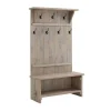 Kirkland's Home Rustic Driftwood Hall Tree- Entryway Furniture