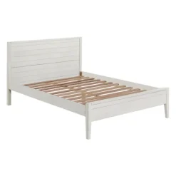 Kirkland's Home Rustic Eggshell Wood Panel Full Bed Frame- Beds & Headboards
