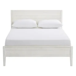 Kirkland's Home Rustic Eggshell Wood Panel Full Bed Frame- Beds & Headboards