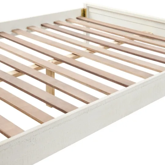 Kirkland's Home Rustic Eggshell Wood Panel Full Bed Frame- Beds & Headboards
