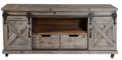 Kirkland's Home Rustic Fir Wood Barn Door Tv Stand- Tv Stands & Media Consoles