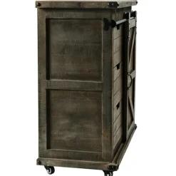 Kirkland's Home Rustic Fir Wood Rolling Barn Door Cabinet- Cabinets & Sideboards