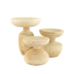 Kirkland's Home Rustic Forest Hand Turned 3-Pc. Pedestal Bowls- Decorative Bowls & Jars
