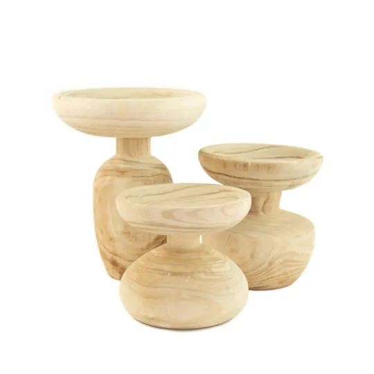 Kirkland's Home Rustic Forest Hand Turned 3-Pc. Pedestal Bowls- Decorative Bowls & Jars