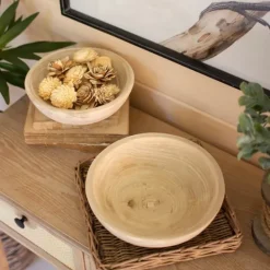Kirkland's Home Rustic Forest Ivory Hand Carved 2-Pc. Bowl Set- Decorative Bowls & Jars