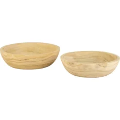 Kirkland's Home Rustic Forest Ivory Hand Carved 2-Pc. Bowl Set- Decorative Bowls & Jars