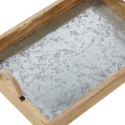 Kirkland's Home Rustic Galvanized 3-Pc. Decorative Tray Set- Decorative Trays