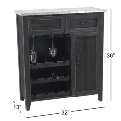 Kirkland's Home Rustic Galvanized Top Wine Cabinet- Cabinets & Sideboards