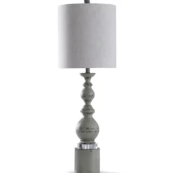 Kirkland's Home Rustic Gray Balustrade Table Lamp- Buffet Lamps