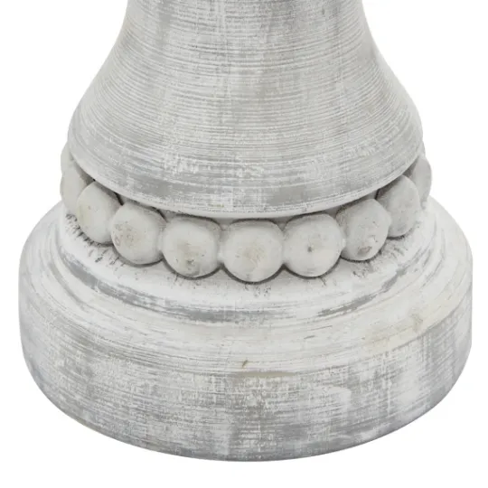 Kirkland's Home Rustic Gray Carved 3-Pc. Candle Holder Set- Candle Holders