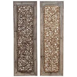 Kirkland's Home Rustic Knotted Seagrass 2-Pc. Panel Wall Art- Wall Plaques