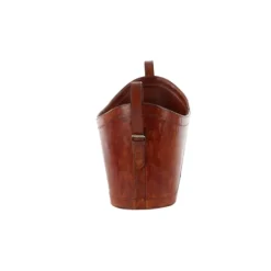 Kirkland's Home Rustic Leather Magazine Basket- Baskets & Boxes