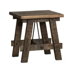 Kirkland's Home Rustic Mango Wood And Iron Side Table- Accent & End Tables