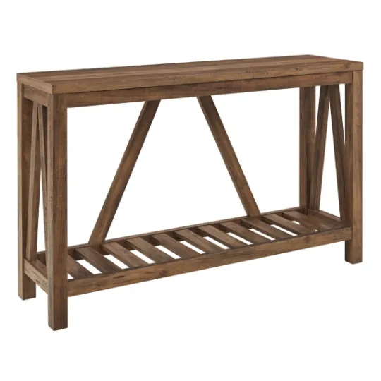Kirkland's Home Rustic Oak A-Frame Console Table- Console Tables