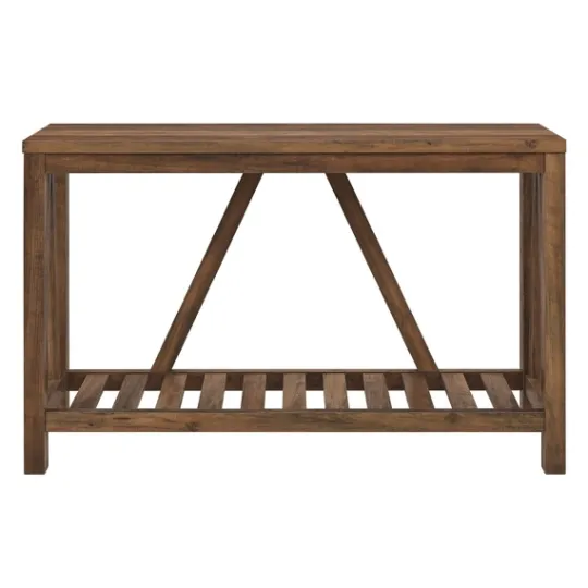 Kirkland's Home Rustic Oak A-Frame Console Table- Console Tables