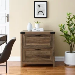 Kirkland's Home Rustic Oak 2-Drawer Wood File Cabinet- Office Furniture