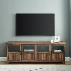 Kirkland's Home Rustic Oak Four Door Tv Stand- Tv Stands & Media Consoles