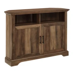 Kirkland's Home Rustic Oak Grooved Door Corner Tv Stand- Tv Stands & Media Consoles