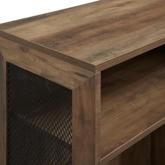 Kirkland's Home Rustic Oak Mesh Accent Bookshelf- Entryway Furniture