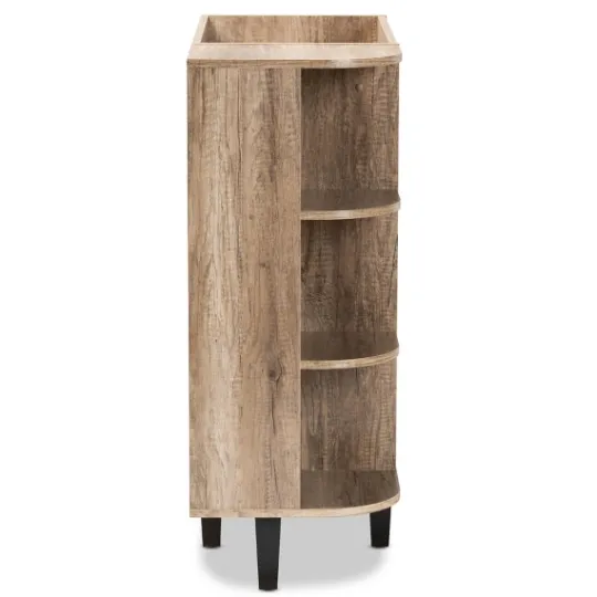 Kirkland's Home Rustic Oak Open Shoe Storage Cabinet- Entryway Furniture