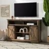 Kirkland's Home Rustic Oak Sliding Barn Door Highboy Tv Stand- Tv Stands & Media Consoles