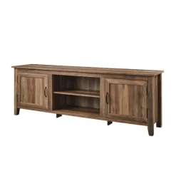 Kirkland's Home Rustic Oak Wood Grooved Door Tv Stand- Tv Stands & Media Consoles