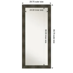 Kirkland's Home Rustic Rail Charred Framed Mirror, 30X66 In.- Full Length & Floor Mirrors