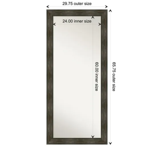 Kirkland's Home Rustic Rail Charred Framed Mirror, 30X66 In.- Full Length & Floor Mirrors