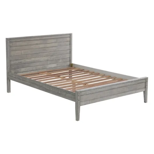 Kirkland's Home Rustic Smoke Wood Panel Full Bed Frame- Beds & Headboards
