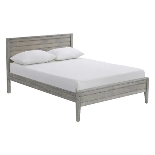 Kirkland's Home Rustic Smoke Wood Panel Full Bed Frame- Beds & Headboards