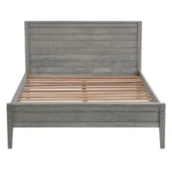 Kirkland's Home Rustic Smoke Wood Panel Full Bed Frame- Beds & Headboards
