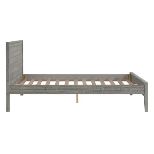 Kirkland's Home Rustic Smoke Wood Panel Full Bed Frame- Beds & Headboards